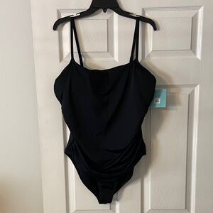 Bal  Harbor Chic Black  One Piece Swimsuit size 20 brand new